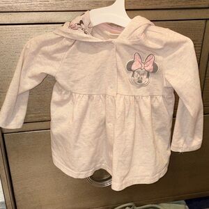 Disney Minnie Mouse Light Pink Button-Up Hoodie